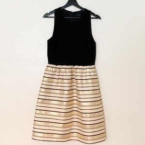 J. Crew Black and Gold Cocktail Dress